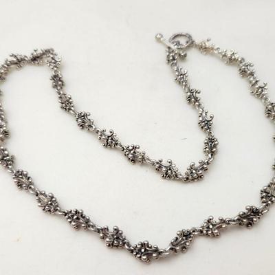 Lot #30  Contemporary Sterling Silver necklace with toggle clasp