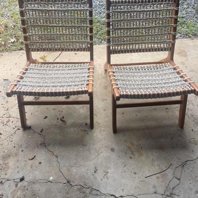 SET OF 2 WOVEN OUTDOOR CHAIRS (WORLD MARKET)