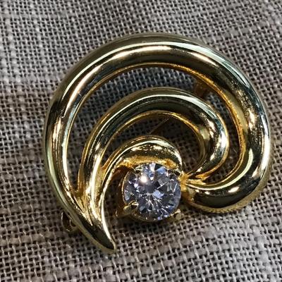 Vintage Faux Diamond Brooch