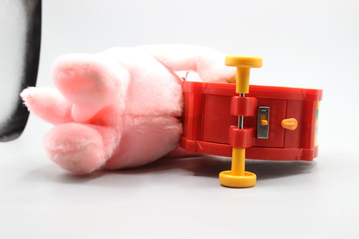 Vintage Alps Toy Battery Operated Marching Pink Elephant
