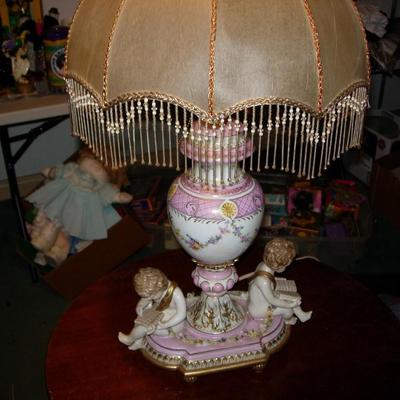 Vintage Cherub Lamp