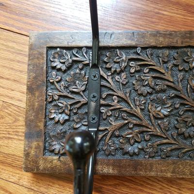 Ornate Wooden World Market Coat Rack with Mirror (PB-KD)