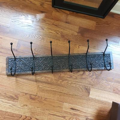 Ornate Wooden World Market Coat Rack with Mirror (PB-KD)