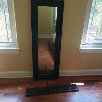 Ornate Wooden World Market Coat Rack with Mirror (PB-KD)