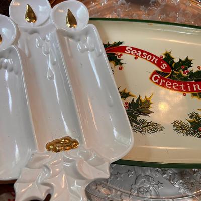 Christmas Lot - Vintage Porsgrund Nisse, Etched Glass