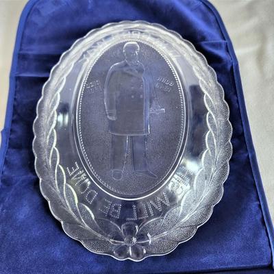 Lot #37  Antique Pressed Glass President McKinley Assassination Commemorative Plate - 1901