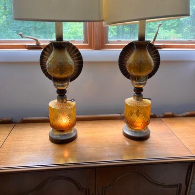 Pair MCM Vintage Table Lamps
