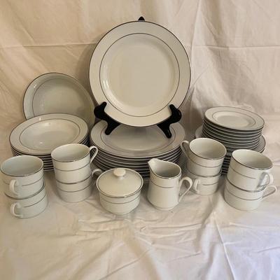Kennex Silver Rimmed Dinnerware Set (DR-MK)