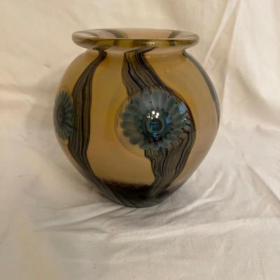Glass Vase with Flower Design (DR-MK)