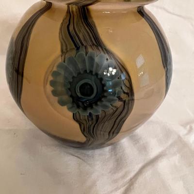 Glass Vase with Flower Design (DR-MK)