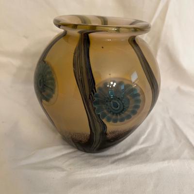Glass Vase with Flower Design (DR-MK)