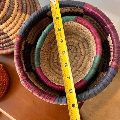 3 Vintage Woven Arabian Baskets