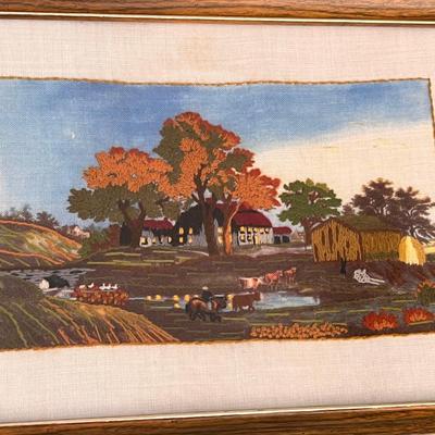 Large Lot Vintage Embroidery Art