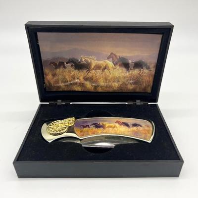 Horses Folding Pocket Knife