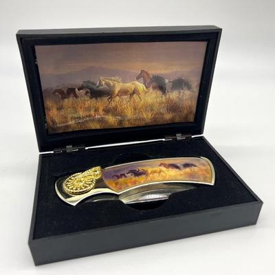 Horses Folding Pocket Knife