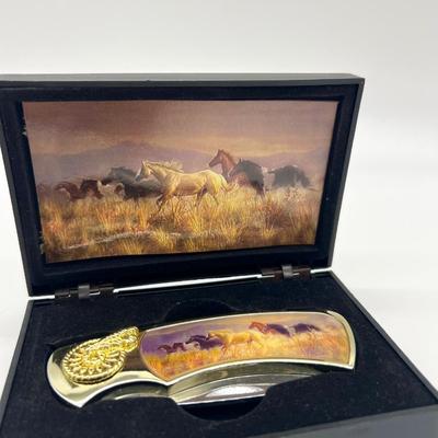 Horses Folding Pocket Knife