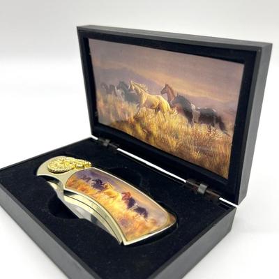 Horses Folding Pocket Knife
