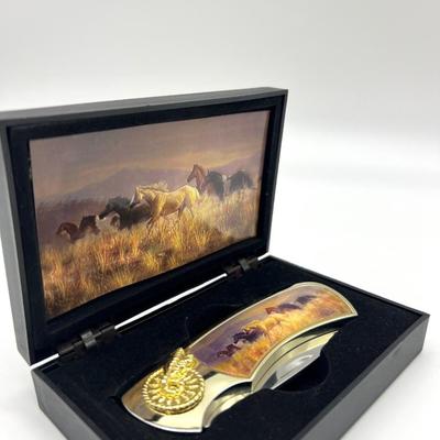 Horses Folding Pocket Knife
