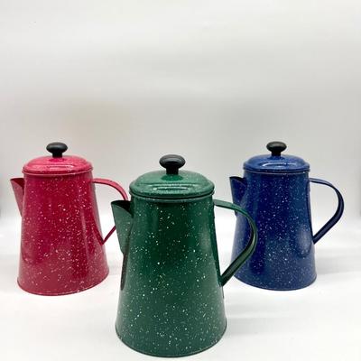 3 Decorative Speckled Coffee/Tea Pot