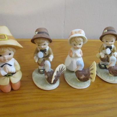 Lefton China Thanksgiving Figures - A
