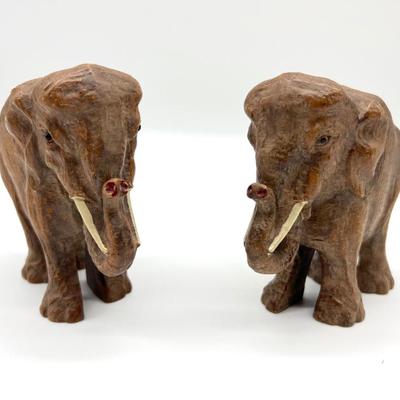 1950-1960s Hand Painted Elephant Statues