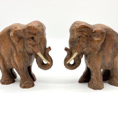 1950-1960s Hand Painted Elephant Statues