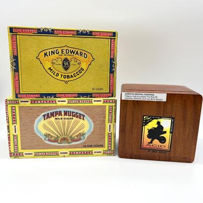 Cigar Box Lot Of 3
