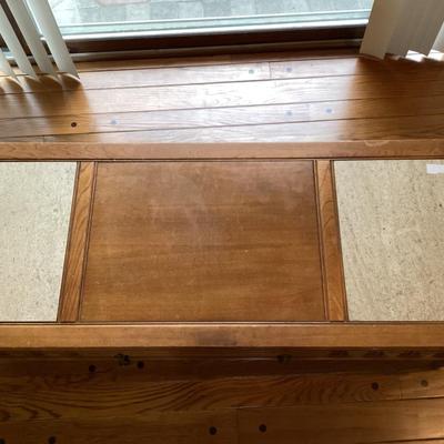 Wood and marble coffee table