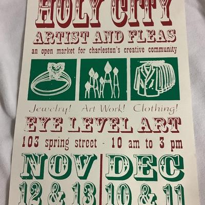 Holy City Artist and Fleas an Open Market for Charleston's Creative Community by Charleston's own Chuck Keppler-Vintage Poster 17