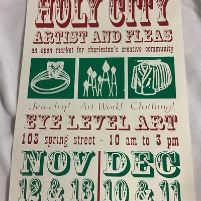 Holy City Artist and Fleas an Open Market for Charleston's Creative Community by Charleston's own Chuck Keppler-Vintage Poster...