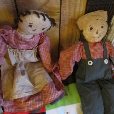 Vintage Raggedy Ann and Andy Dolls - A
