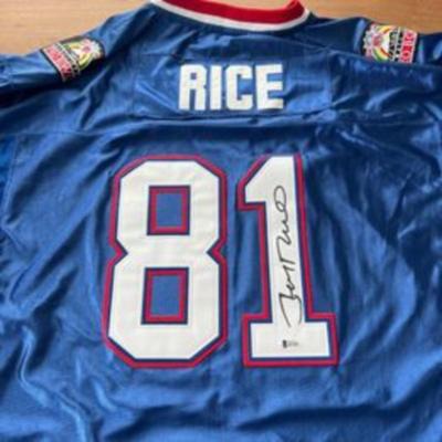 Jerry Rice Autographed 1990 Pro Bowl Mitchell and Ness Jersey 52