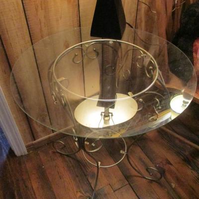 Glass Table With Metal Stand - A