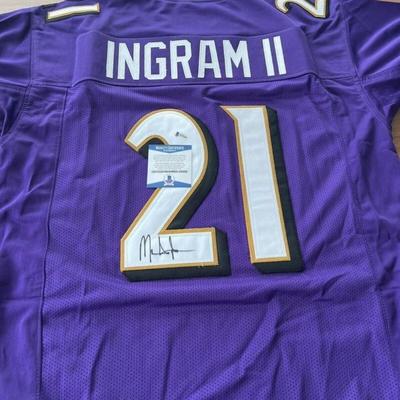 Mark Ingram Autographed/Signed Jersey Beckett COA Baltimore Ravens
