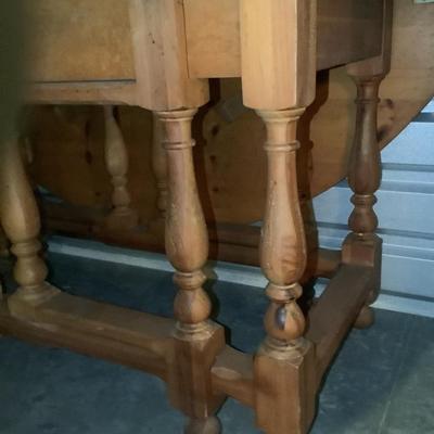 Farmhouse Style Country Pine Knotted Gate Table Base, Drop Leaf Table 68