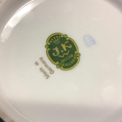 Rare J. K Decor Carlsbad German Porcelain Candy Dish with lid 7" diameter 5"H