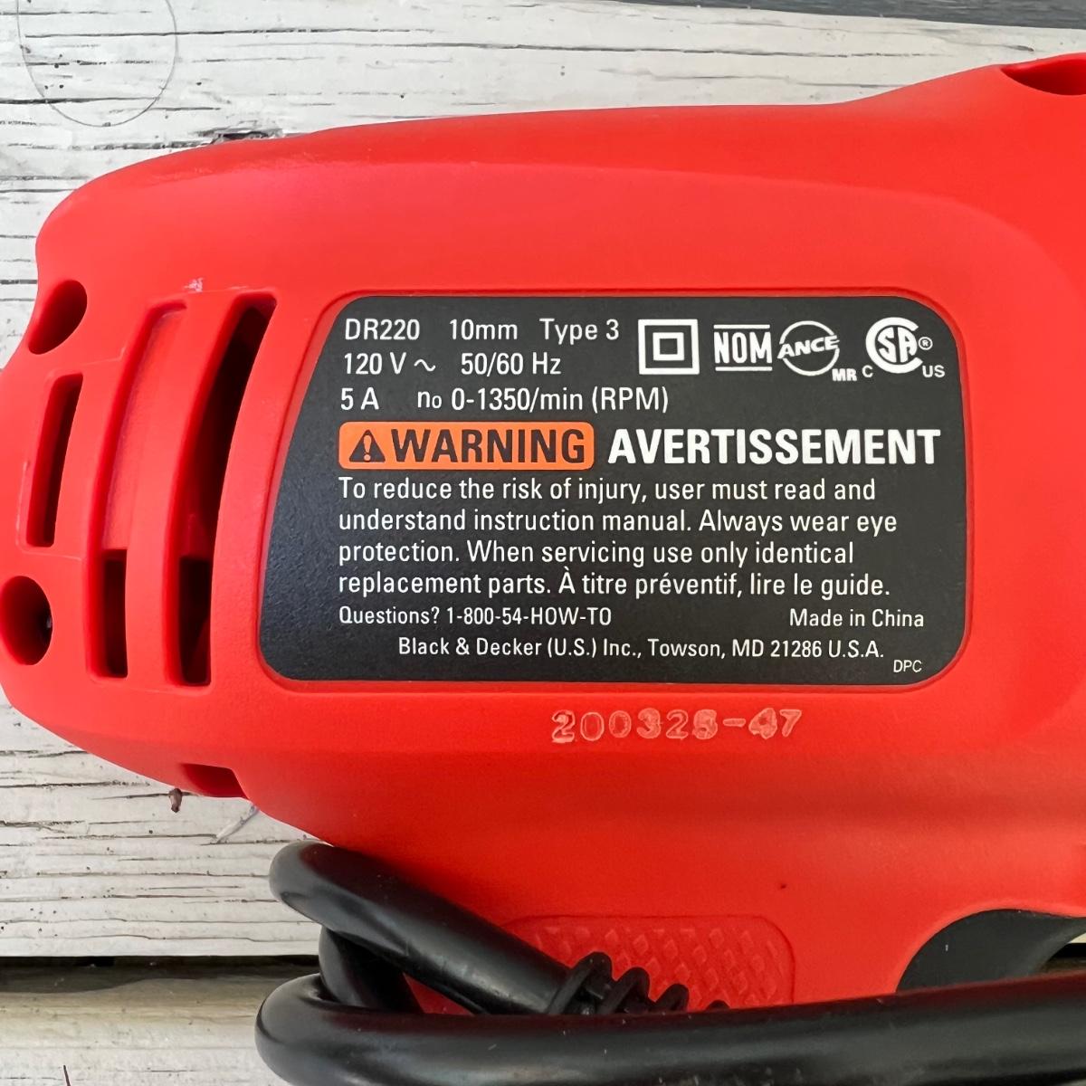 Black and decker dr220 sale