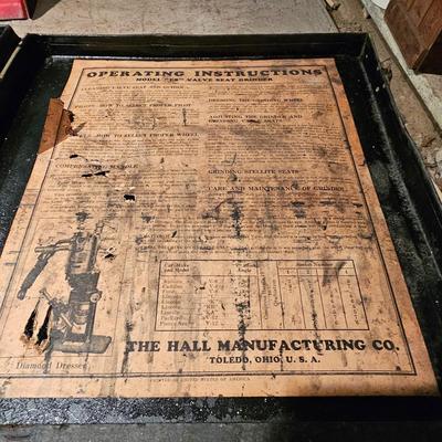 Vintage Hall Manufacturing Model ES Valve Seat Grinder + More  (WS2-JS)