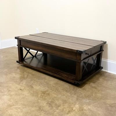 Solid Wood Rolling/Lift Top Coffee Table