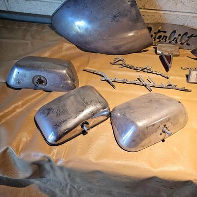 Vintage Auto Emblems, Insignias + Assorted Mirrors (WS2-JS)