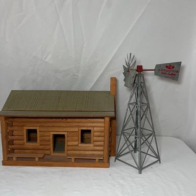 Log Cabin & Aermotor Windmill (UB-RG)
