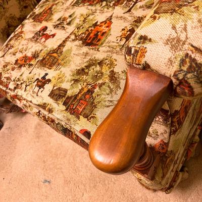 Vintage Wood Frame Arm Chair