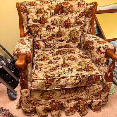 Vintage Wood Frame Arm Chair