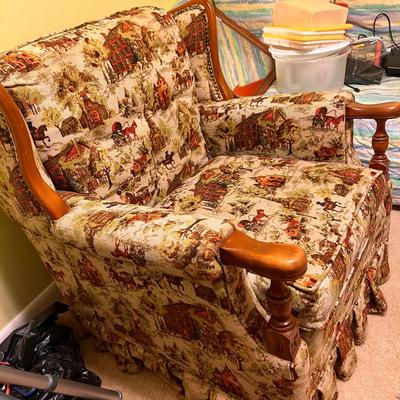 Vintage Wood Frame Arm Chair