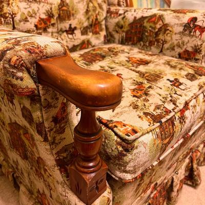 Vintage Wood Frame Arm Chair