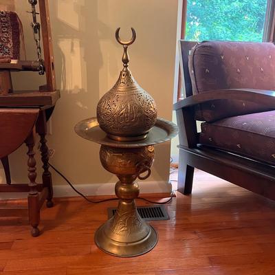 Vintage Egyptian Large Brass Incense Burner