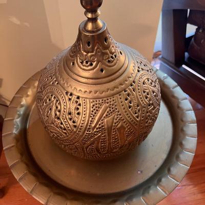 Vintage Egyptian Large Brass Incense Burner
