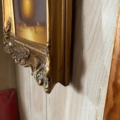 Washstand & Oil Painting In Ornate Gilded Frame (UB-RG)
