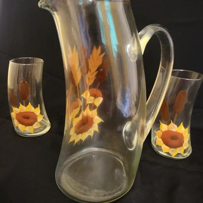 Hand Painted Pitcher and Glasses (DR-KD)