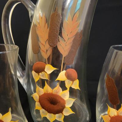 Hand Painted Pitcher and Glasses (DR-KD)